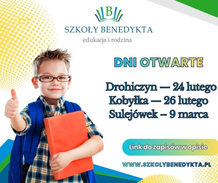 Dni Otwarte Szkół Benedykta — Zapraszamy!